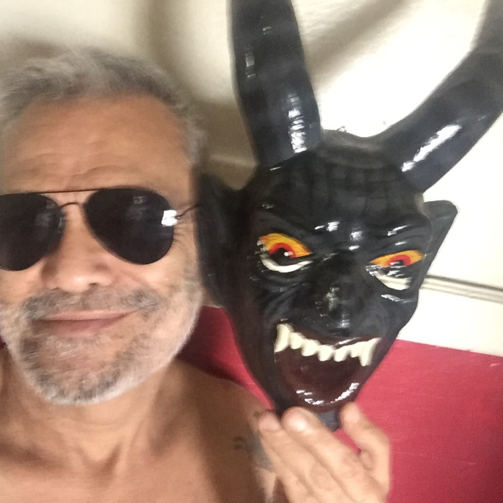 Vintage papier-mâché demon mask